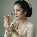 Ilustrasi perempuan Indonesia pakai bedak [Ilustrasi AI]