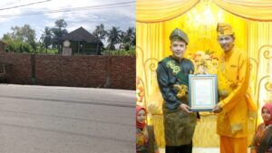 Kolase Datuk Sri Utama Kasturi Rahmatullah Kesultanan Negeri Serdang, Zakky Shahri dan Sultan Serdang Tuanku Akhmad Thalaa Syariful Alamsyah dengan Istana Kedatukan Sepuluh Dua Kuta dengan dibangun tembok. (istimewa)