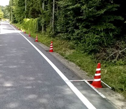 側溝のふたが盗まれた現場（写真提供：豊田市）