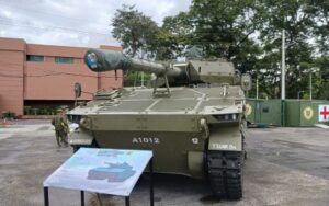 ARMORED MIGHT. One of the Armed Forces of the Philippines' (AFP) newly-acquired Sabrah light tanks is on display at Camp Aguinaldo, Quezon City on Dec. 17, 2024, a few days before the AFP's 89th founding anniversary on Dec. 20. The AFP on Friday (July 18, 2025) said the administration's commitment to its modernization program has been clear and consistent and shows President Ferdinand R. Marcos Jr.' "strong political will." (PNA photo by Priam F. Nepomuceno)
