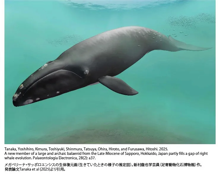 新属新種と確認された「サッポロクジラ」の復元図