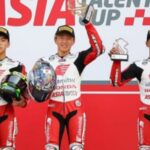 Pebalap muda berbakat dari tim Honda Indako FIF Adira Summit Oto MCF Aspira KYT Racing Team M Badly Ayatullah (tengah) siap melanjutkan perjuangannya di seri Kejurnas Motorprix berikutnya.