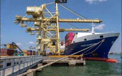 ZERO TARIFF. A cargo ship is seen at the Tanjung Emas Container Terminal in Semarang, Central Java, June 24, 2025. The Indonesian government wanted a zero percent tariff on commodities that the United States does not produce, according to Trade Minister Budi Santoso. (ANTARA)