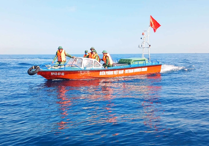 Border guards searching for the missing fisherman.