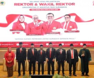 Prof. Dr. Mulyanto Nugroho kembali dipercaya menjabat sebagai Rektor Untag Surabaya untuk periode 2025–2029. Foto iNewsSurabaya/arif