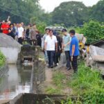 President Ferdinand 'Bongbong' Marcos Jr. inspects the reinforced concrete riverwall project in Barangay Piel, Baliwag, Bulacan on Wednesday, August 20, 2025. Marcos says he is 'very angry' that the P55-million project was recorded as completed, but in reality it was not. PPA