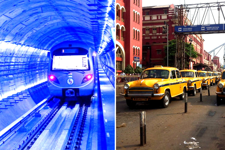 Taxi passengers disappear as soon as the metro starts on the Howrah-Sealdah route
