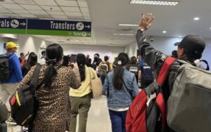 FINALLY HOME. Forty-nine distressed overseas Filipino workers (OFWs) and two dependents from Jeddah and Al Khobar, Kingdom of Saudi Arabia (KSA) arrive in Pasay City on Tuesday evening (Aug. 19, 2025). The OFWs were immediately provided with a whole-of-government support as directed by President Ferdinand R. Marcos Jr. (Photo courtesy of DMW)
