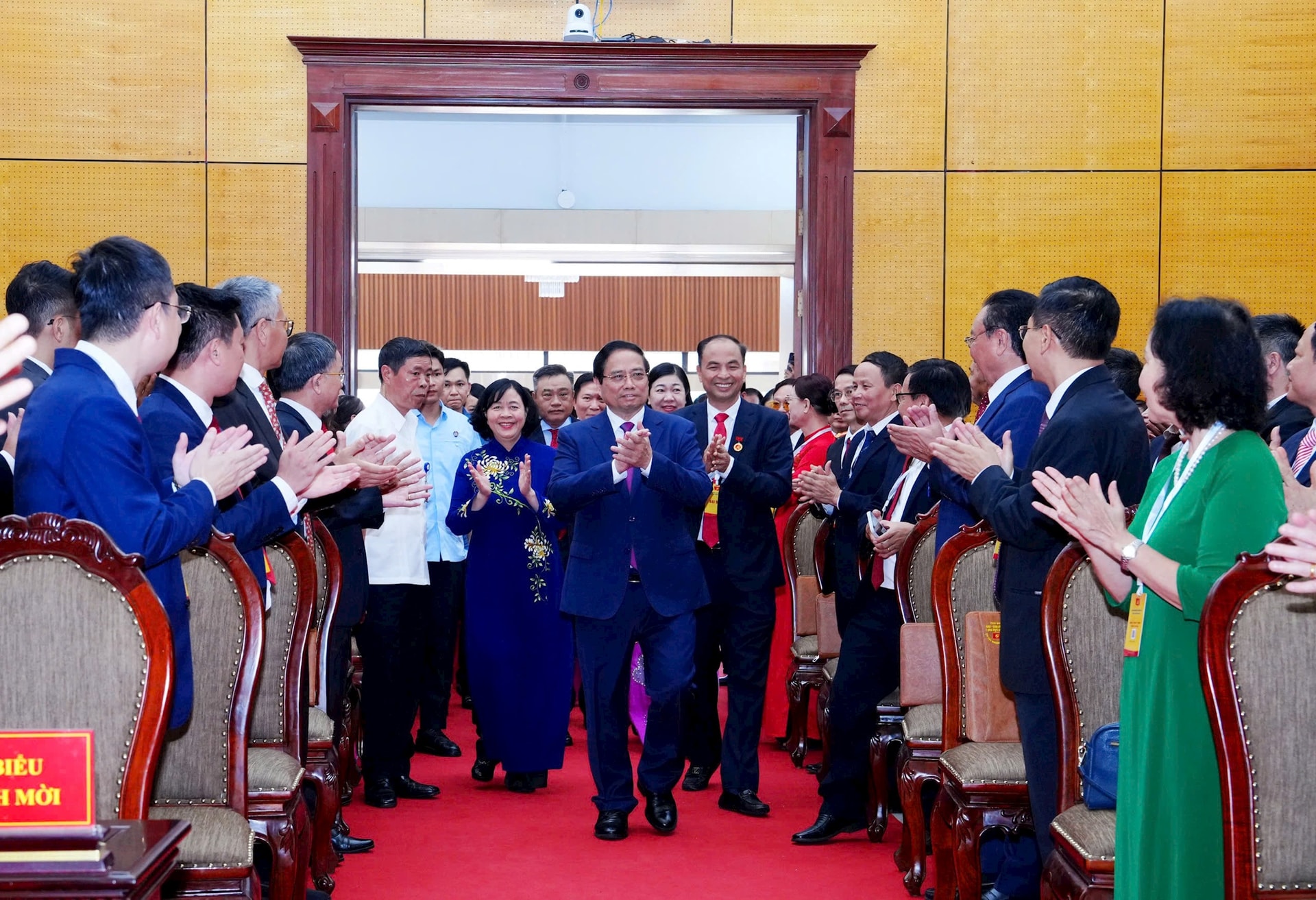 Thủ tướng Chính phủ Phạm Minh Chính tại Đại hội đại biểu Đảng bộ phường Tây Hồ lần thứ nhất, nhiệm kỳ 2025-2030. Ảnh: Viết Thành