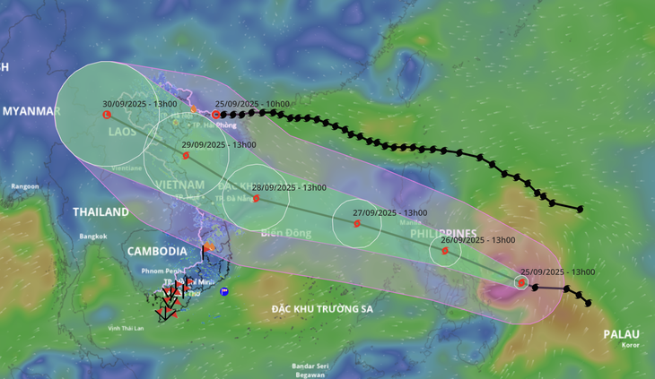 Typhoon Bualoi is very strong and could head straight into Da Nang – Hue or into the North Central region.