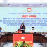 Chủ tịch Ủy ban MTTQ Việt Nam thành phố Hà Nội chủ trì hội nghị phản biện xã hội. Ảnh: PV