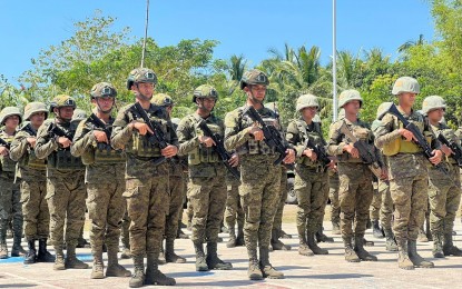 SOLID AND DISCIPLINED. Army soldiers belonging to the 11th Infantry Battalion based in Salag, Negros Oriental stand at attention in this undated photo. The Armed Forces of the Philippines on Tuesday (Sept. 30, 2025) said it remains solid and disciplined as it dismissed claims of a supposed destabilization plot. (PNA file photo by Mary Judaline F. Partlow)