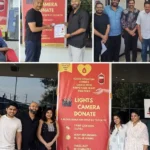युवा फिल्म निर्माताओं द्वारा आयोजित रक्तदान अभियान का दृश्य।