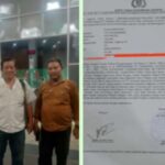 Kolase foto wartawan korban penganiayaan preman diduga suruhan PT UG dan surat tanda bukti laporan korban ke Polsek Patumbak.