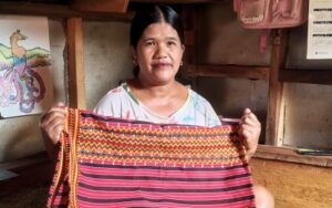 WOVEN CULTURE. This traditional Kalinga woven fabric, used as a wrap-around skirt, is produced by local weavers in Lubuagan who continue to preserve the Cordillera’s rich weaving heritage. NCIP-Cordillera Director, lawyer Roland Calde, said Thursday (Oct. 9, 2025) that indigenous traditions are so alive, with more children becoming appreciative of their culture. (PNA photo by Liza T. Agoot)