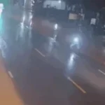 Hiện trường vụ nữ tài xế tông chết chủ tịch xã - Ảnh: từ camera an ninh