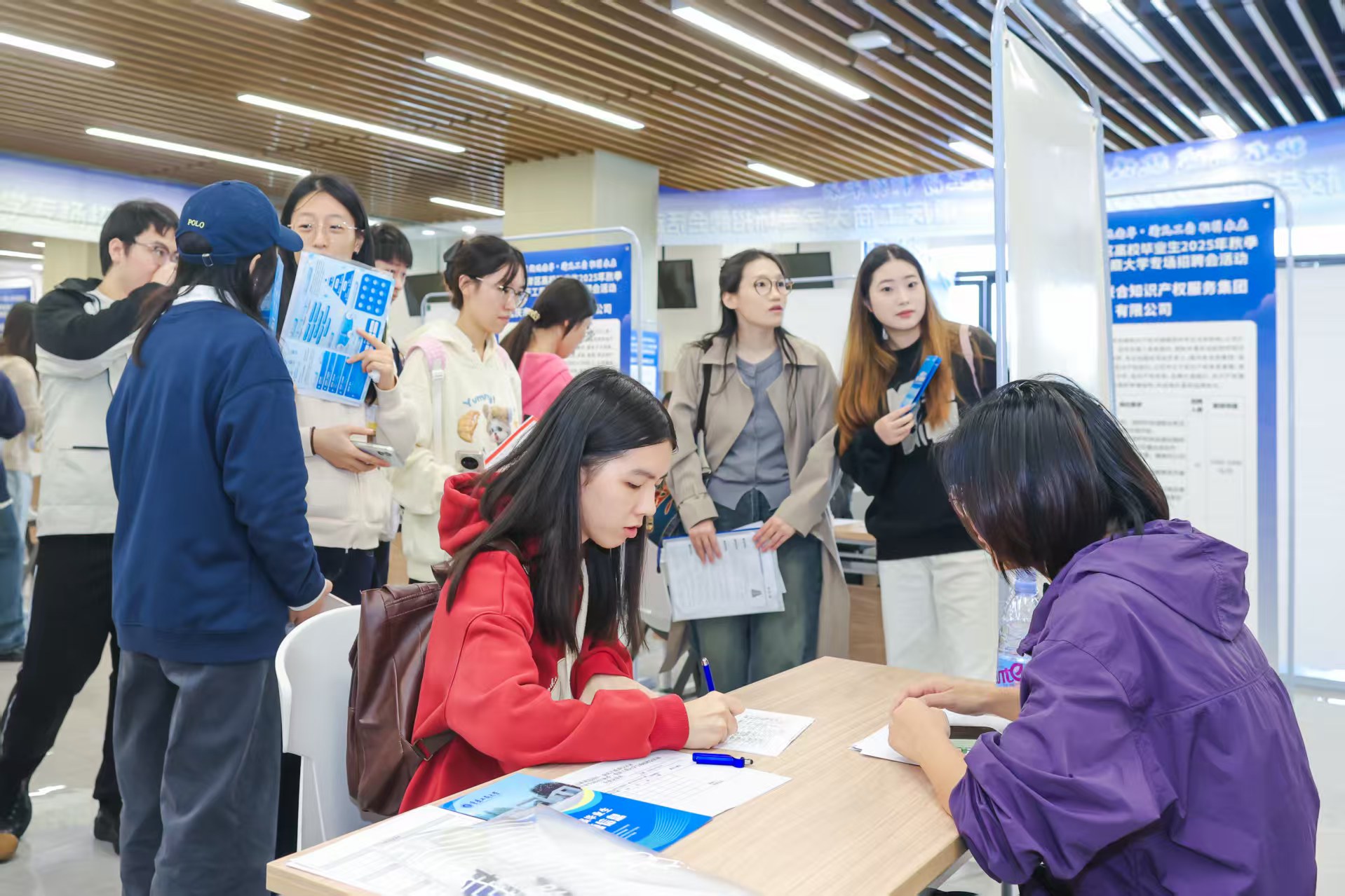 Job seekers communicating with employers