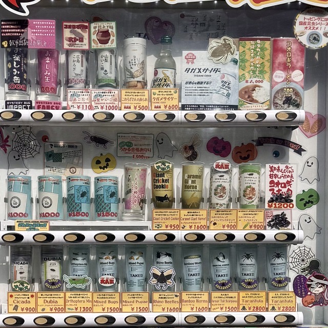 Das Sortiment des Insektenautomaten