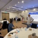 STRATEGIC PLANNING. Department of Public Works and Highways (DPWH) Secretary Vince Dizon (seated, center) with former secretaries Rogelio Singson (seated, foreground) and Jose De Jesus (standing) at the agency's strategic planning session in Clark, Pampanga on Saturday (Oct. 18, 2025). The two former department heads have expressed support for the agency’s efforts to cleanse its ranks amid the controversy involving flood control projects. (Photo from DPWH)