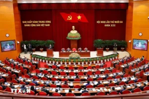 Phiên khai mạc Hội nghị lần thứ mười ba, Ban Chấp hành Trung ương Đảng khóa XIII. (Ảnh: Doãn Tấn/TTXVN)