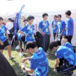 力を出し切り、リラックスした表情で結果発表を待つ東海大メンバー＝昭和記念公園