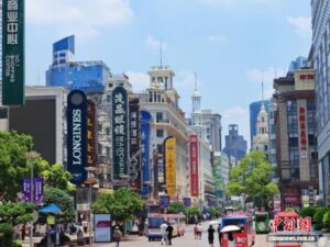 上海著名商业区——南京东路步行街。中新网记者 姜煜 摄
