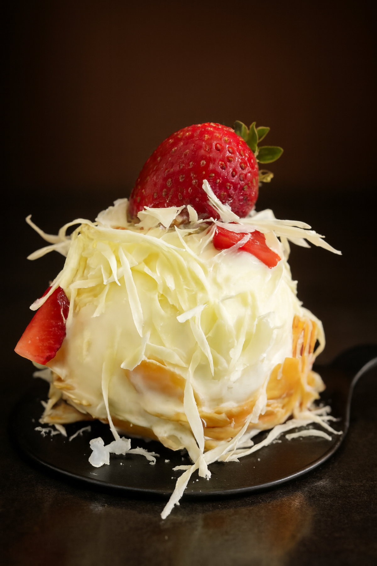 Cúpula de Terciopelo Blanco de Fresa