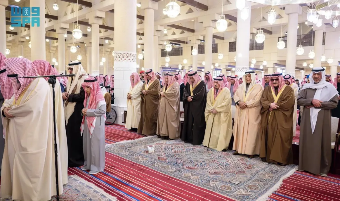 The funeral prayer for Prince Bandar bin Abdullah and Princess Moudi bint Abdullah.