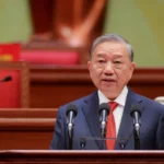 Tổng Bí thư Tô Lâm phát biểu sau khi Ban Chấp hành Trung ương khóa XIV ra mắt Đại hội - Ảnh: NGUYỄN KHÁNH