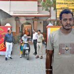 (Above): File photo of bomb threat at a city school; accused (right)