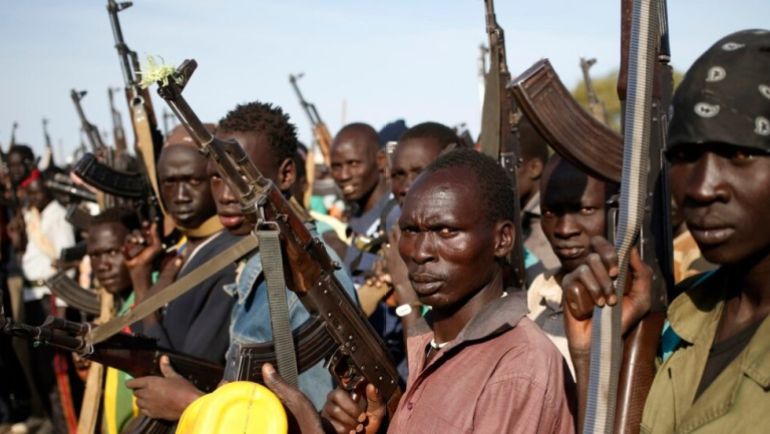 Group of White Army fighters preparing for battle