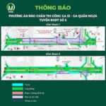 Sơ đồ phương án rào chắn đường Văn Cao để thi công ga S1 (ga Quần Ngựa) tuyến đường sắt đô thị số 5 (Văn Cao-Hòa Lạc)