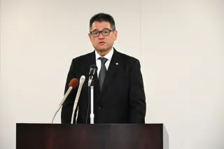 Kato Masanori, newly appointed Chief Prosecutor of the Sapporo District Public Prosecutors Office, holds a press conference on the 16th in Chuo Ward, Sapporo
