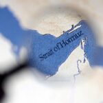 A map showing the Strait of Hormuz is seen in this illustration taken June 22, 2025. REUTERS/ Dado Ruvic