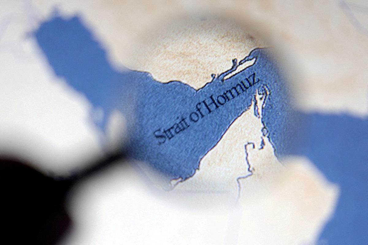A map showing the Strait of Hormuz is seen in this illustration taken June 22, 2025. REUTERS/ Dado Ruvic