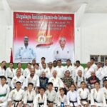 Pengprov INKAI Sumut memperingati HUT ke-55 INKAI bersama para karateka di Dojo Dojo INKAI Sumut, Jalan Pasar Merah/HM Jhoni, Kota Medan, Rabu (15/4/2026).