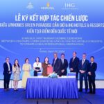 Lễ ký kết hợp tác giữa Vinhomes Green Paradise và IHG Hotels & Resorts mở đường cho sự hiện diện của những tiêu chuẩn du lịch, nghỉ dưỡng hàng đầu thế giới tại khu đô thị biển (Ảnh: Vinpearl).