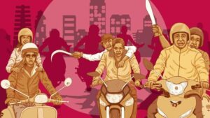 Foto: Ilustrasi Geng Motor. (ILUSTRATOR: FUAD HASIM/DETIKCOM)