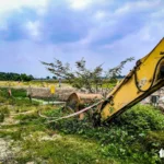 Hiện trạng một gói thầu dự án vành đai 3 ở phía tây TP.HCM (ghi nhận ngày 14-4) - Ảnh: CHÂU TUẤN