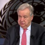 أمين عام الأمم المتحدة أنطونيو غوتيريش خلال لقائه مع العربية والحدث