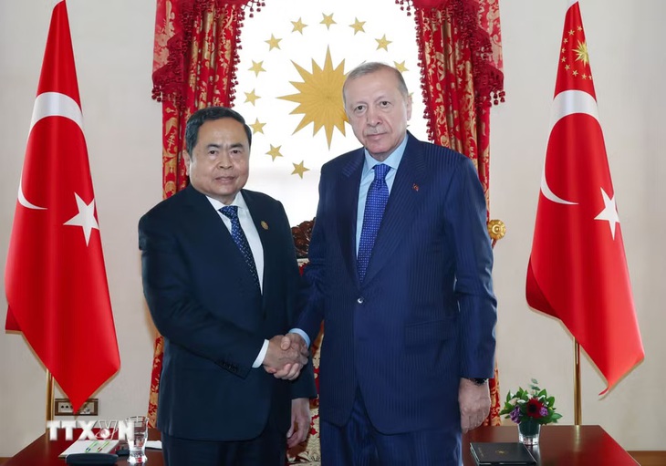 Chủ tịch Quốc hội Trần Thanh Mẫn hội kiến Tổng thống Thổ Nhĩ Kỳ Recep Tayyip Erdogan - Ảnh: TTXVN