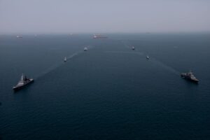 HORMOZGAN, IRAN - FEBRUARY 19: (----EDITORIAL USE ONLY - MANDATORY CREDIT - 'IRANIAN ARMY / HANDOUT' - NO MARKETING NO ADVERTISING CAMPAIGNS - DISTRIBUTED AS A SERVICE TO CLIENTS----) Naval units from Iran and Russia carry out to simulation of rescue a hijacked vessel during the joint naval drills held at the Port of Bandar Abbas near the Strait of Hormuz in Hormozgan, Iran on February 19, 2026. (Photo by Iranian Army/Handout/Anadolu via Getty Images)