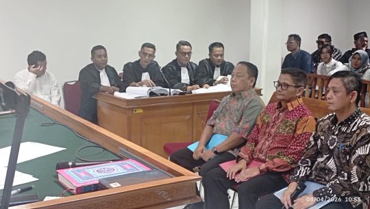 Sidang perkara tindak pidana dugaan ijon proyek Pemkab Bekasi di Pengadilan Negeri Bandung dengan terdakwa Sarjan, Rabu (8/4/2026)
