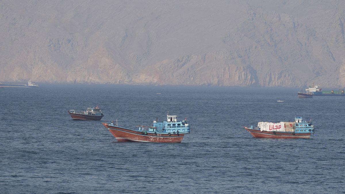 Ships and tankers in the Strait of Hormuz off the coast of Musandam, Oman, April 18, 2026. REUTERS/File photo