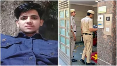 Delhi rape and murder case accused (L)/A police team on the spot (R) (Photos: Social Media/PTI)