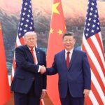 5月14日上午，国家主席习近平在北京人民大会堂同来华进行国事访问的美国总统特朗普举行会谈。新华社记者 丁林 摄