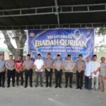 Kapolres Sergai AKBP Jhon R Sitepu bersama jajaran saat di acara penyembelihan hewan kurban di halaman Mako Polres Sergai, Desa Firdaus, Kecamatan Sei Rampah, Rabu (27/5/2026).