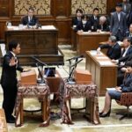 Prime Minister Sanae Takaichi, front right, is seen during a debate with Democratic Party for the People leader Yuichiro Tamaki, front left, during a joint meeting of the Committees of both Houses on Fundamental National Policies, in the Diet on May 20, 2026. (Mainichi/Akihiro Hirata)