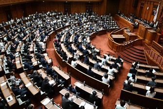 The House of Councillors plenary session passes into law, by majority vote, a bill to establish a "national intelligence council," at the Diet in Tokyo on May 27, 2026. (Mainichi/Akihiro Hirata)