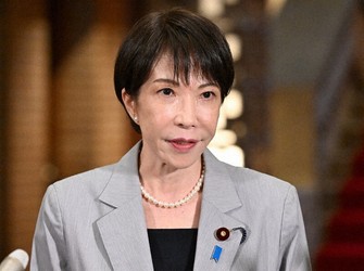 Prime Minister Sanae Takaichi speaks to reporters ahead of her trip to Vietnam and Australia, at the prime minister's official residence in Tokyo on May 1, 2026. (Mainichi/Akihiro Hirata)